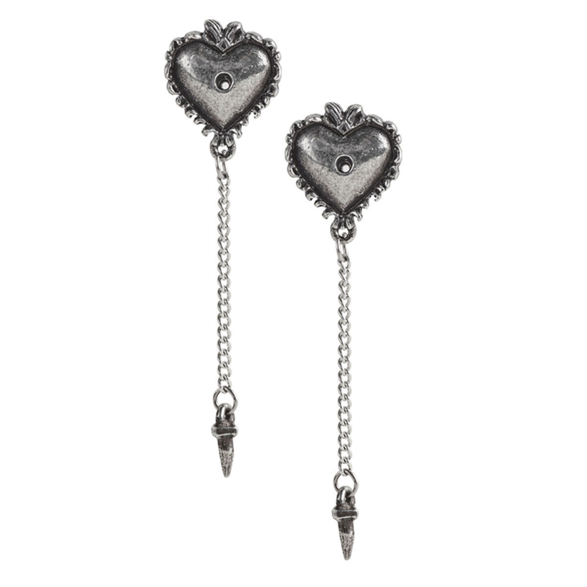 Alchemy Pewter Witches Heart Studs - MuseumReplicas.com