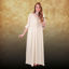 light and soft cotton gauze Renaissance chemise underdress with drawstring neck and ribbon-detailed 3/4 length sleeves