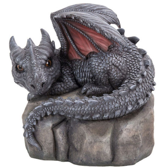 garden dragon will enrapture your home with its innocent, inquisitive stare, Hand-painted, Cold cast resin