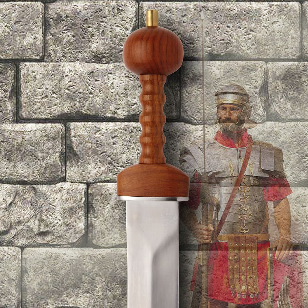 replica Pompeii Gladius is late version of Roman sword with a sharp high carbon steel blade, turned ash and maple handle