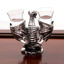 Resin Dragon Rhyton holds 2 glass shot glasses shaped like drinking horns