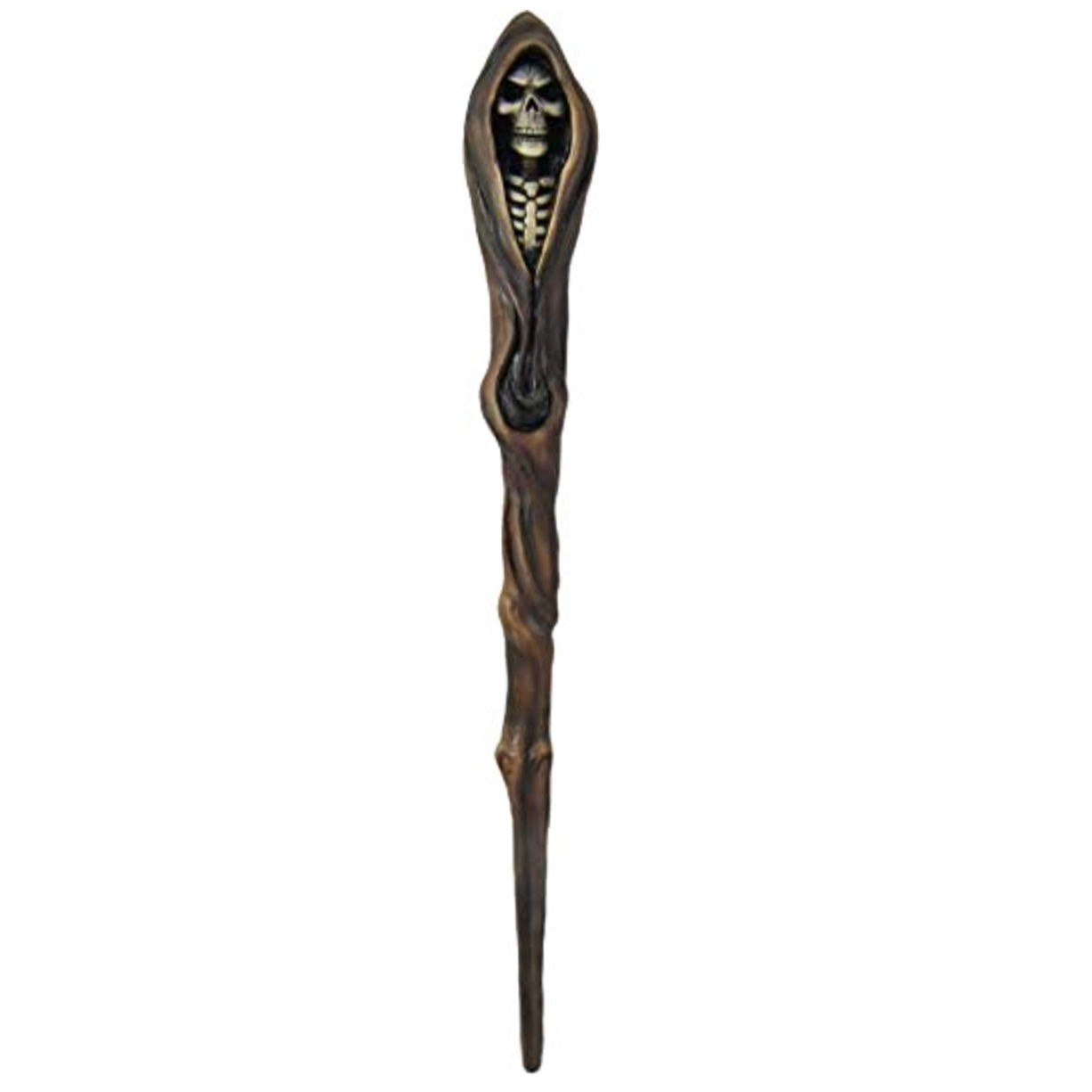 Reaper Wand of Mortality is 14-1/2" long, hand-painted resin with detailed, haunting visage