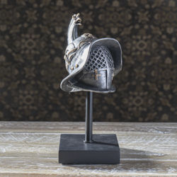 cold-cast resin Thracian Gladiator Miniature Helmet has all details including rivets and latches,  includes black display stand