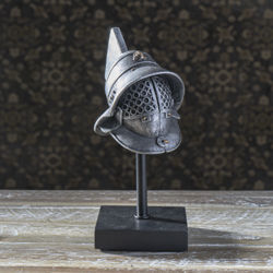 cold-cast resin Murmillo Gladiator Miniature Helmet has all details including rivets and latches, includes black display stand