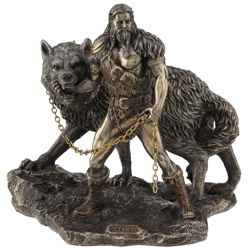 Tyr & the Binding of Ferir statue is cold cast resin and depicts the Norse God with his hand in the wolf Fenrir's mouth