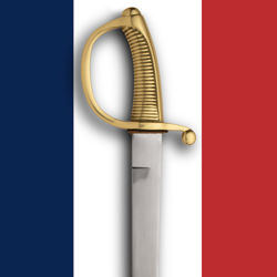 French Napoleonic Briquet Short Sword has brass hilt and high  carbon steel blade