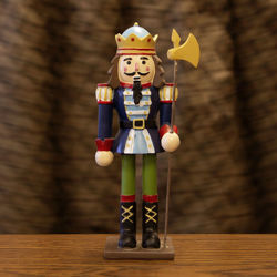 smaller Palace Guard Nutcracker with no moving parts is hand-painted resin, easily fits on bookshelfs or curio cabinets