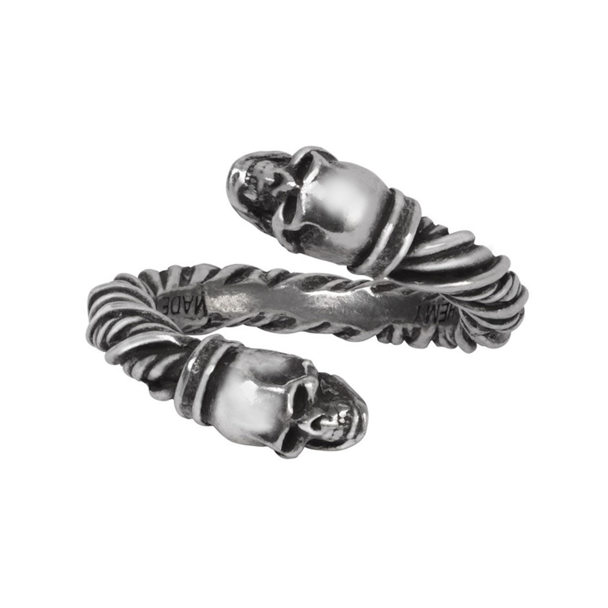 polished pewter Viking torque ring comes in 2 slightly adjustable sizes, from Alchemy Gothic, designed and made in England