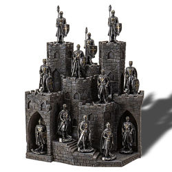 set of 12 miniature hand-painted resin knights come with a castle 
